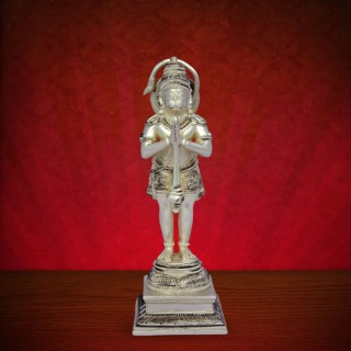 Standing Hanuman silver and Brass