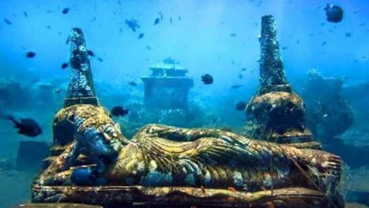 Under water lord vishnu temple